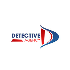 D letter vector icon for detective agency