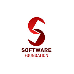 S letter vector icon for software foundation