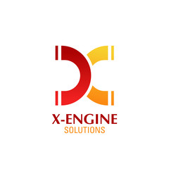 X letter vector icon for engine solutions