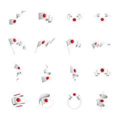 Japan flag, vector illustration on a white background