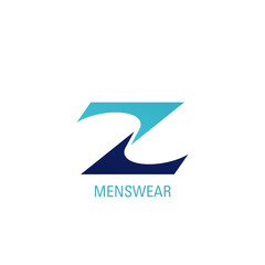 Z letter vector icon for menswear brand shop