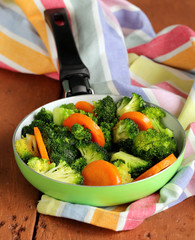 Mixed vegetables with carrots and broccoli tasty garnish