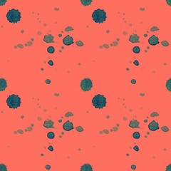 Abstract seamless pattern hand drawn watercolor brush splashes