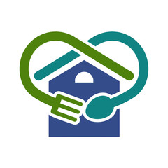 house with spoon and fork logo