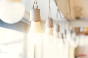 Energy concept. Lighting is what man wants. Installed in the house.