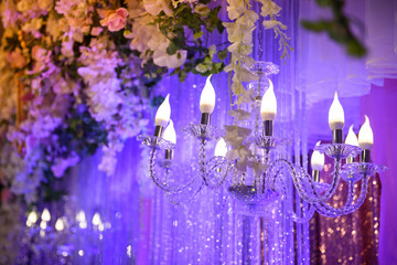 The candlesicks decorate in party