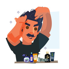Men's grooming concept - vector illustration