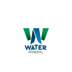 W letter vector icon for mineral water