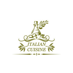 Italian cuisine vector isolated icon of olive oil