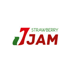 Strawberry jam vector label