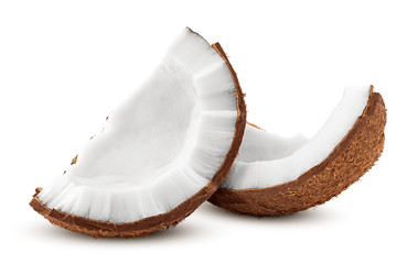coconut, isolated on white background, full depth of field, clipping path - obrazy, fototapety, plakaty