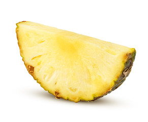 pineapple slice isolated on white background, clipping path, full depth of field