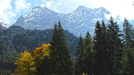 Fototapeta premium Zugspitze at the Wetterstein Mountains in Germany