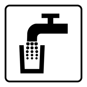 gz252 GrafikZeichnung - nmss36 NewModernSanitarySign nmss - german: Trinkwasser / Wasserglas (Wasserhahn) - Piktogramm - english: drinking water / water glass (water tap) pictogram - xxl g6971