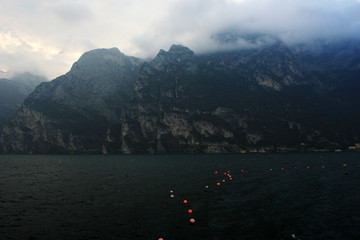 Buoys on Lake Garda, Italy