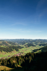 Mountain valley and Marbach town biosphere reserve of Entlebuch, Switzerland