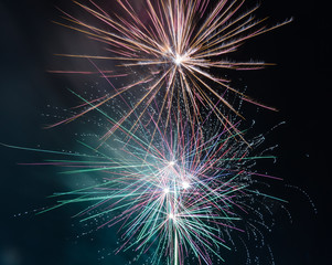 fireworks in the night sky