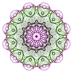 Round pattern flower mandala. circle floral ornament. Legend decorative vector illustration