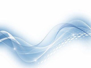 Naklejka premium Abstract design. Blue wavy background. Transparent soft wave
