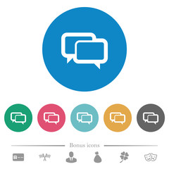 Chat bubbles flat round icons