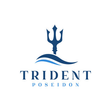 Logo design elements Ukraine. Vector object for labels, badges, logos and other. Logotype element for template. Circular Trident logo design inspiration