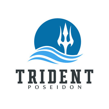 Logo design elements Ukraine. Vector object for labels, badges, logos and other. Logotype element for template. Circular Trident logo design inspiration