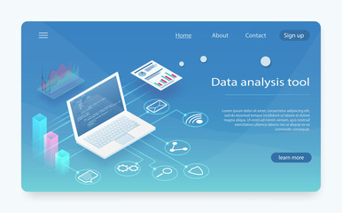 laptop computer using, Business finances, accounting concept. Data Analysis for website mobile website