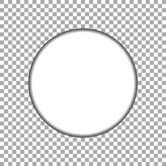 Vector paper circle sticker isolated on transparent background. Empty white paper