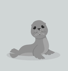 cute sea lion cartoon vector