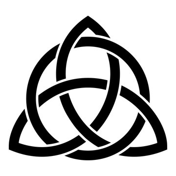 Triquetra in circle Trikvetr knot shape Trinity knot icon black color vector illustration flat style image
