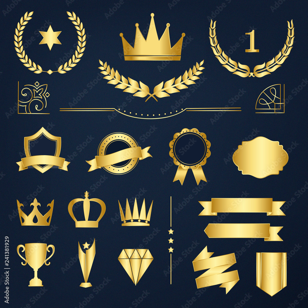 Sticker set of premium badges and banners vector