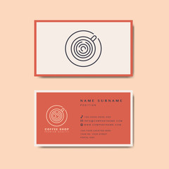 Coffee shop business card template vector