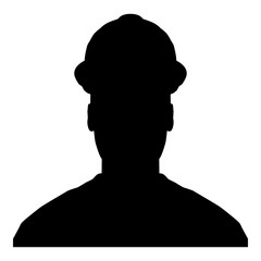 Avatar builder architect engineer in helmet view icon black color vector illustration flat style image