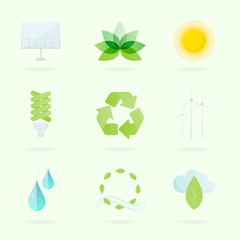 Alternative energy symbols set vector