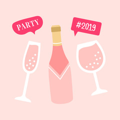 Champagne drinks wedding photo booth props vector © Rawpixel.com