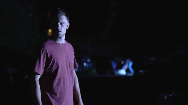 Male passer-by watching hooligans beating person, rushing to help victim, crime