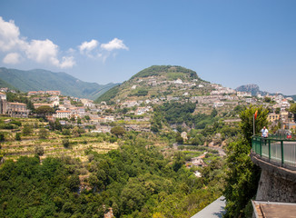 Fototapeta na wymiar View from Ravello on the village of Scala, Amalfi Coast Italy