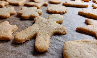 closeup baked cookies