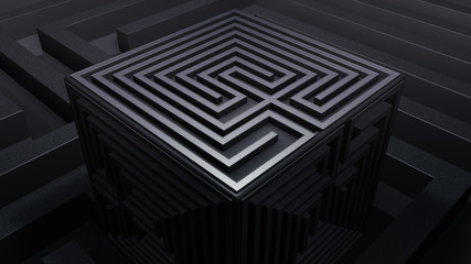 迷路迷宮のイメージ（ 四角形・正六面体 )