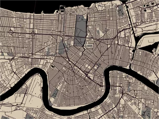 Foto op Plexiglas map of the city of New Orleans, Louisiana, USA © tish11