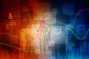 2d rendering Stock market online business concept. business Graph 
