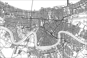 Foto op Plexiglas map of the city of New Orleans, Louisiana, USA © tish11