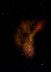 Star field in space and a nebulae. 3D rendering