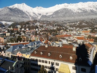 Naklejka na ściany i meble Innsbruck Panorama von oben