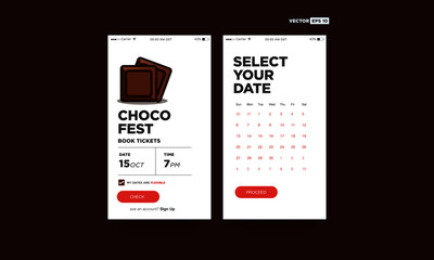 Chocolate Fest Event App Design for Smart Phones