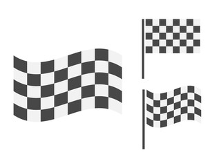 Checkered flags icons. Racing finish and start flag