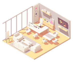 Vector isometric CEO office interior