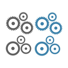 Gears vector icons. Gear wheel machine signs