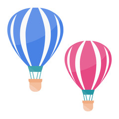 Hot air balloons set. Air balloon flat vector