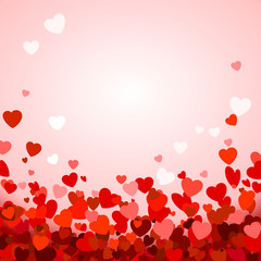 Valentine's day background with hearts. Romantic decoration elements. Vector illustration